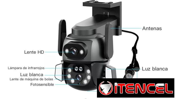 Doble camara de seguridad con alarma e inteligencia artificial