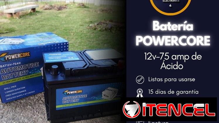 Batería Powercore 12V – 75Ah (Ácido) ✔️ Listas para usarse ✔️ Año de fabricación: 2025 ✔️ Alta capacidad y rendimiento c