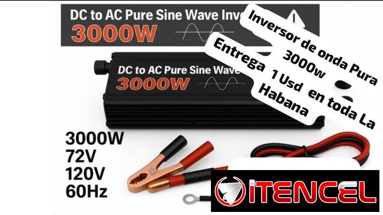 Inversor de onda Pura 3000w, Garantía de 1 mes, entrega por un mínimo costo adicional de 1 Usd para toda La Habana