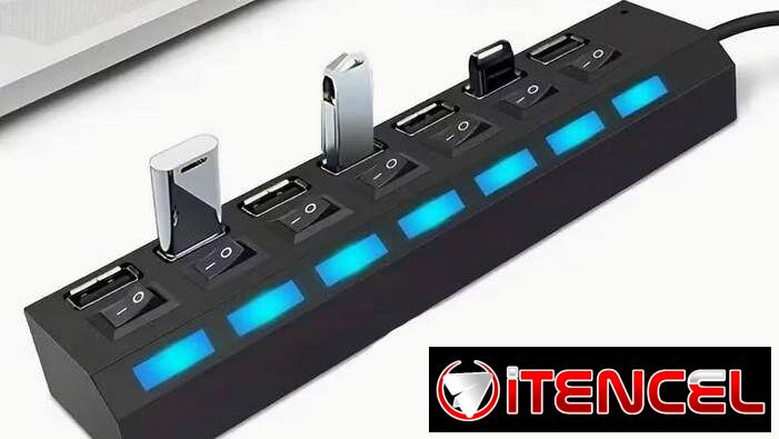 ☎️53544655 🛵 Entrega Disponible ⭐ Hub USB 3.0 – 7 Puertos con Switch⭐