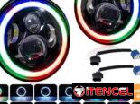 PANTALLAS LED TIPO LUPAS DE 17″ CON OJOS DE ANGEL LUZ LARGA Y CORTA PARA AUTOS O MOTOS✨🔆✨.