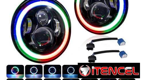 PANTALLAS LED TIPO LUPAS DE 17″ CON OJOS DE ANGEL LUZ LARGA Y CORTA PARA AUTOS O MOTOS✨🔆✨.