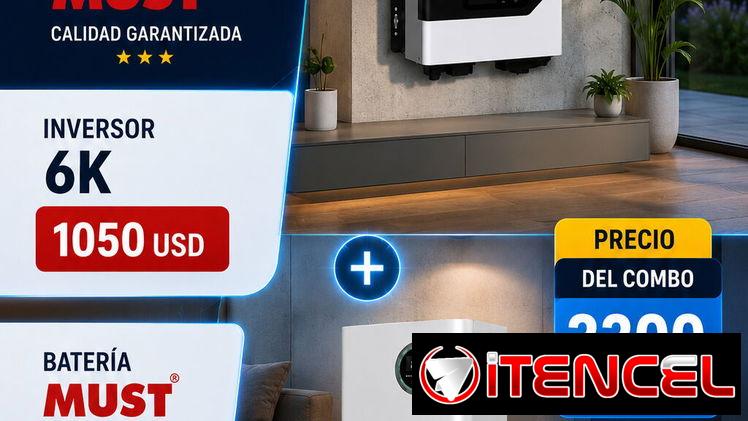 Kit Solar Inversor 6kw y Bateria 15kw marca MUST *PRECIO 3300 USD*