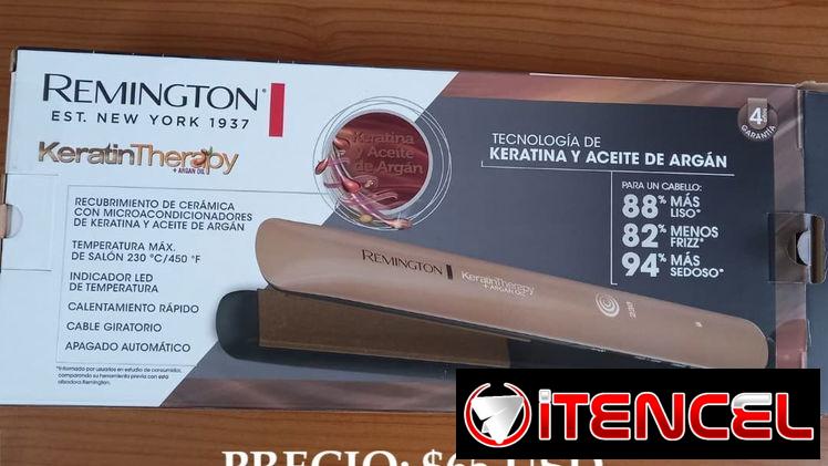 PLANCHA PARA CABELLO CON TECNOLOGÍA DE KERATINA Y ACEITE DE ARGÁN REMINGTON, ENTREGA DE FACTURA. VARIEDAD, TODO UN POCO