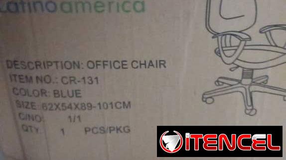 Silla de computadora de oficina con brazos color azul nueva en caja