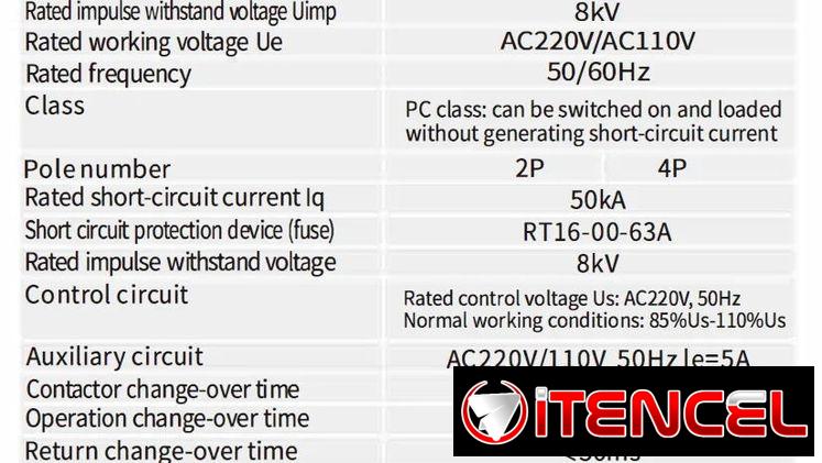 ATS Trasnfer automático de potencia ininterrumpida 63A 110/220V 2Polos y 4Polos Marca:GEYA