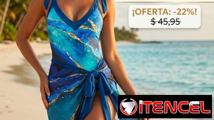💙 TRUSA Y PAREO PARA MUJER_TALLA S_ DISEÑO GEODA