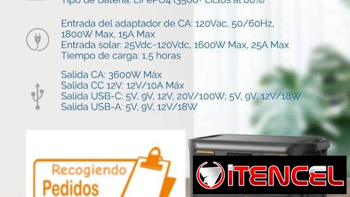 ESTACION PECRON DE 3600W 3072Wh a 1590 usd