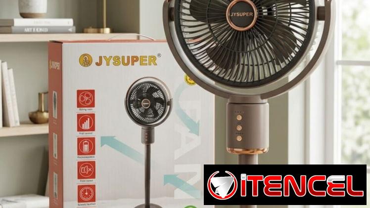 Ventilador Recargable JAYSUPER 12″ 12000 mAh Se puede ajustar a 3 tamaños  Precio: 80 usd   1 mes de garantía   Duración