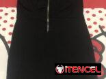 Vestido negro elastizado. Talla S.