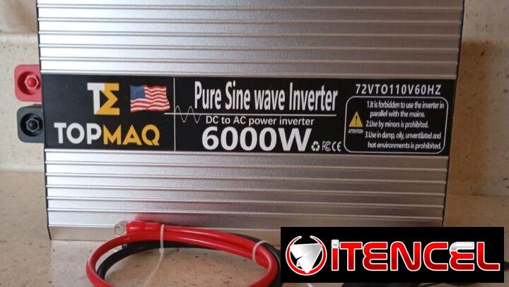 Inversor de corriente TOPMAQ 6000W Onda Sinusoidal Pura – 72V a 110V