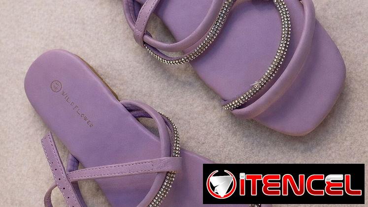 Sandalias Lilas Casual con brillos #41