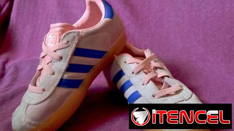 Tenis ADIDAS de cuero rosa para niñas #10, 17.5 cm