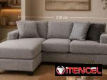 Sofá Esquinero de Gamuza Gris con Chaise Longue_cv