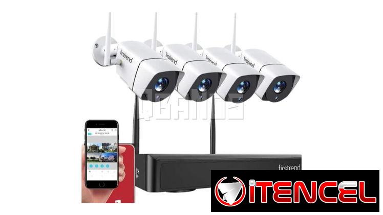 `Firstrend Sistema Seguridad 1080P 4 Cámaras WiFi NVR 1TB — Interior y Exterior 📷🔒`