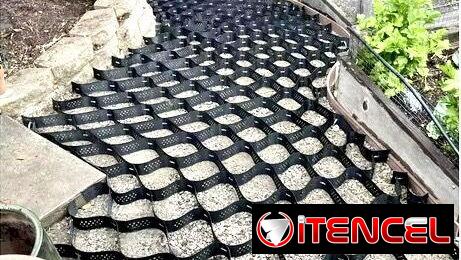 50M² GEOCELDA y GEOTEXTIL, CDC 3,6 t/m² a 18,2 t/m². LA FIJACIÓN PERMANENTE.