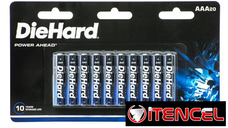 🔋⚡ Pilas AAA Alcalinas DIEHARD 20 Pack Alta Duración Para Controles/TV/Relojes/Juguetes ENVÍO DISPONIBLE* + GARANTÍA**