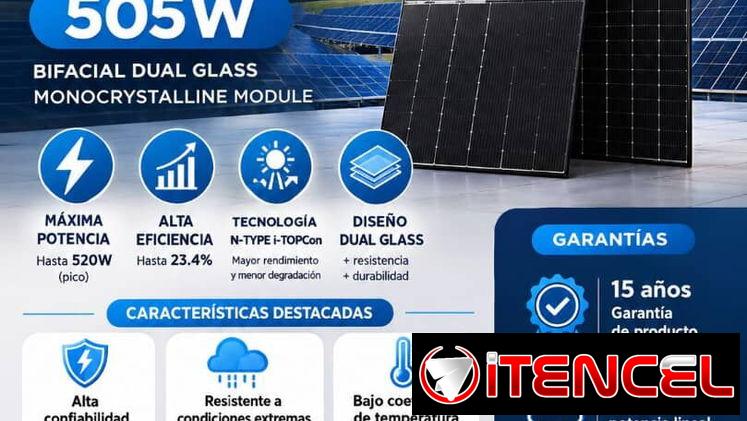 Paneles bifaciales 505 w a 165 usd x unidad  Mínimo 1 unidad