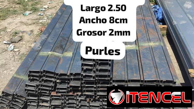 Purles de hierro x 2.50 largo x 8 x 2 mm