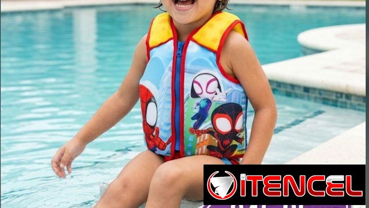 🌊 FLOTADOR PARA NIÑOS ✨ de 40-55 libras🏖️ DISEÑO DE SPIDEY Y SUS AMIGOS