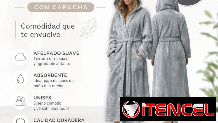 ALBORNOZ AFELPADO CON CAPUCHA  L