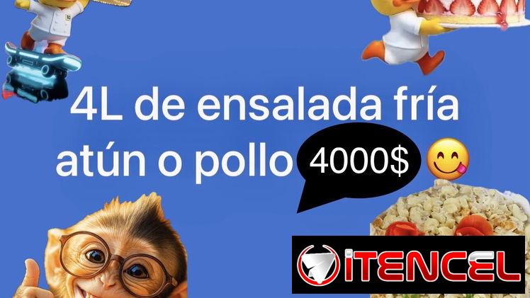 Combo de 50 croquetas súper Calidad + 4L de ensalada fría al gusto pollo o atún