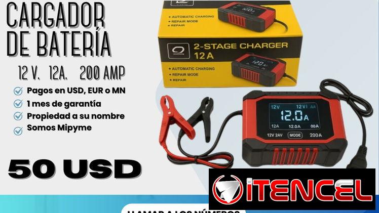 🪫 CARGADOR DE BATERÍA  ✅ 12 V 6 A 100 AMP 💲35 USD ✅ 12 V 12 A 200 AMP 💲50 USD