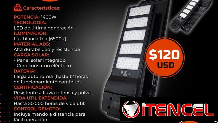 ☀️SOLAR ☀️ LAMPARA LED SOLAR 1400W. SERVICIO MENSAJERÍA CON FACTURA Y GARANTÍA. TLF 54833699
