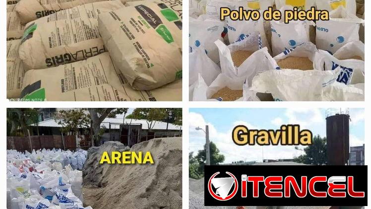 Cemento, Arena Polvo piedra y Gravilla
