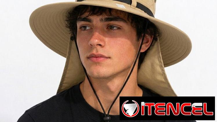 Pachanga con solapa cubre cuello. Sombrero para la playa y protegerse del sol