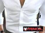 Camisa blanca de vestir semielastizadas