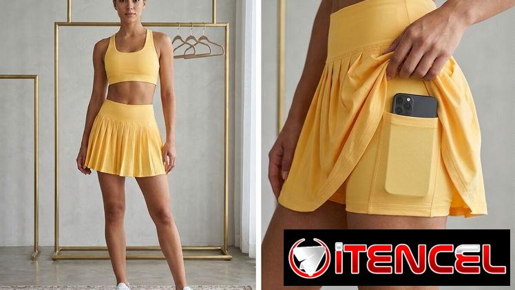 Falda Gym & Training “Vitality” S – Diseño Plisado con Short Anti-Rozaduras y Bolsillo para Smartphone Talla S 14