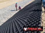 50M² GEOCELDA y GEOTEXTIL, CDC 3,6 t/m² a 18,2 t/m². LA FIJACIÓN PERMANENTE.