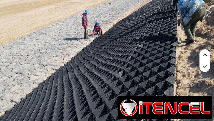 50M² GEOCELDA y GEOTEXTIL, CDC 3,6 t/m² a 18,2 t/m². LA FIJACIÓN PERMANENTE.
