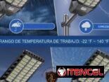 Lámpara solar grande y chiquitas. Para patios, fincas y otros exteriores. Con mando y sensor de movimiento.