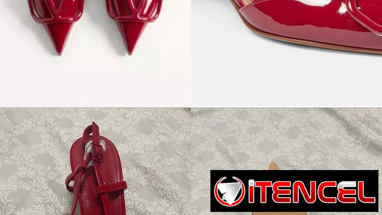 Zapatos puntifinos rojos para mujer