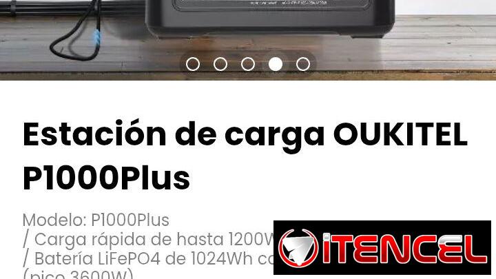 Estación de carga OUKITEL P1000Plus. Entrada solar de hasta 500W (MPPT)