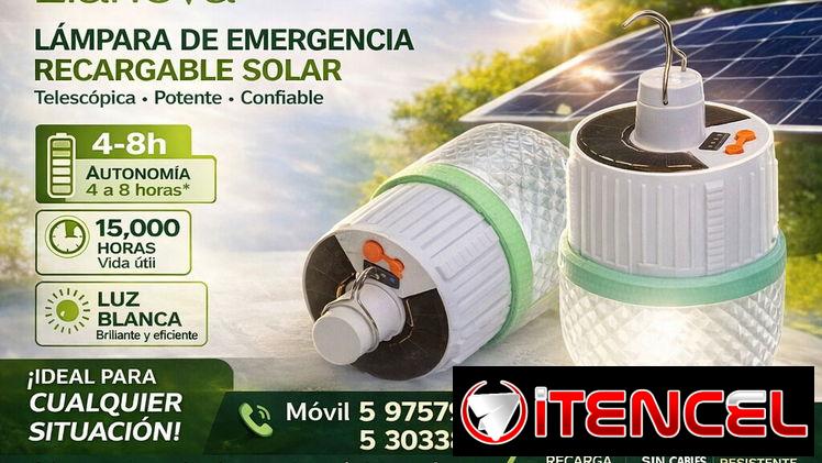 Presentamos la Lámpara Recargable Telescópica Elanova 🔌Carga Solar-USB ,200w //59757936