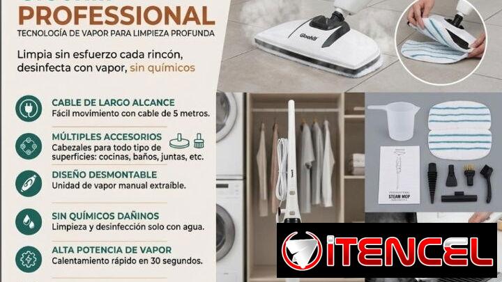 Mopa a vapor. Limpieza profesional