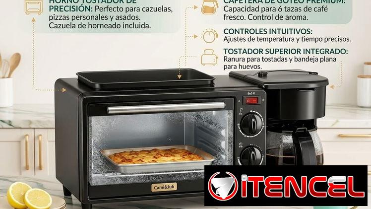 Cafetera -horno – plancha -3 en 1