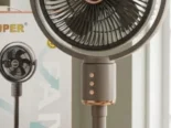 Ventilador recargable Jaysuper de 4 velocidades y ajustable a 3 tamaños de pedestal(NO TRAE PANEL SOLAR)