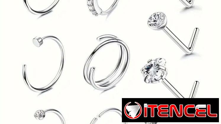 Piercing para la nariz de acero quirúrgico. Plateado y dorado
