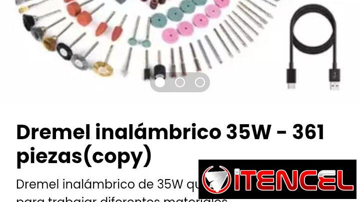 Dremel inalámbrico 35W – 361 piezas(copy). Para trabajar diferentes materiales. Nuevo