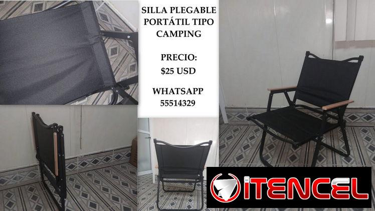 SILLA PLEGABLE PORTÁTIL TIPO CAMPING, ENTREGA DE FACTURA. VARIEDAD DE ÚTILES DEL HOGAR, FERRETERÍA, ETC