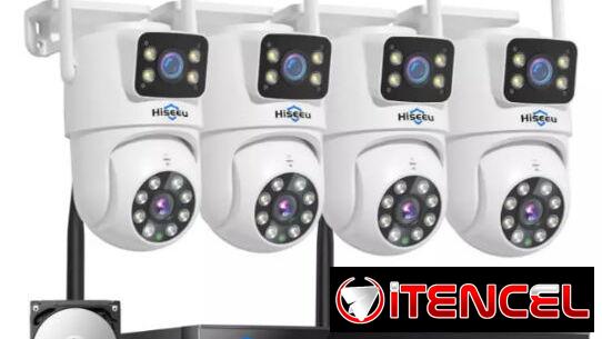 Sistema de cámaras de Seguridad CCTV Hiseeu 4 -cámaras PTZ