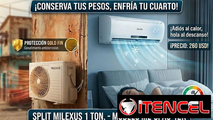 ​📦 ¡COMPLETO EN CAJA! Split 1 Tonelada Milexus + 3.5m Tubería de Cobre Incluida ❄️