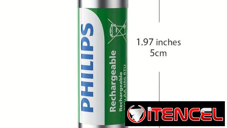 PHILIPS Paquete de 4 Pilas AA Recargables de 1.2V Ni-Mh 2500Mah