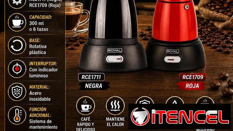 ⚫ CAFETERAS 🔴 ELECTRÍCAS ROYAL 6 TAZAS COLOR NEGRA Y ROJA. MENSAJERÍA CON FACTURA Y GARANTÍA. 📲 54833699