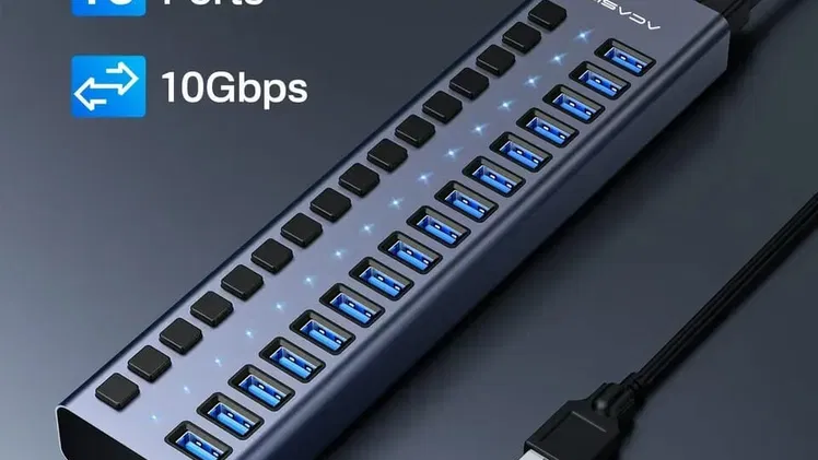 🎯🎠Regleta Acasis 16 puertos USB 3.0 10Gbps, con interruptores individuales – 💲100 USD🍫