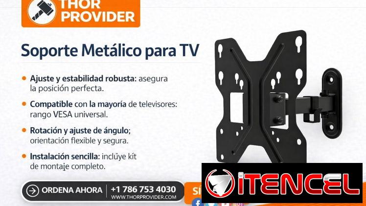 Soporte De Pared Unno Tekno Para TV 23–42” Brazo Articulado Full Motion VESA 200×200 Extensible 66l